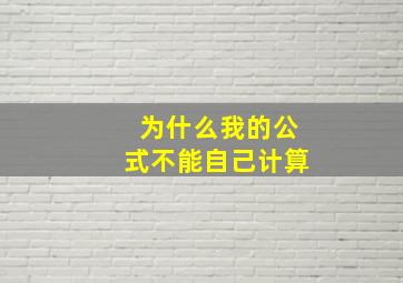 为什么我的公式不能自己计算