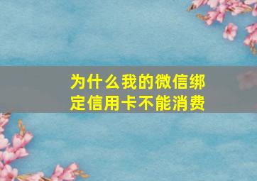 为什么我的微信绑定信用卡不能消费