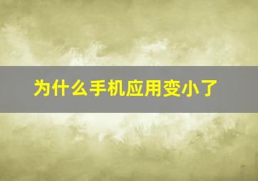 为什么手机应用变小了