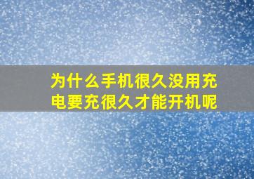 为什么手机很久没用充电要充很久才能开机呢