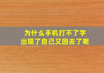 为什么手机打不了字出现了自己又回去了呢