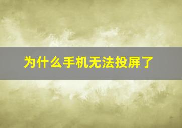 为什么手机无法投屏了