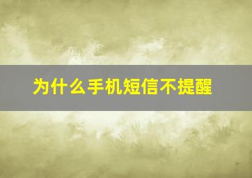 为什么手机短信不提醒