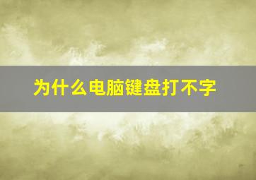 为什么电脑键盘打不字