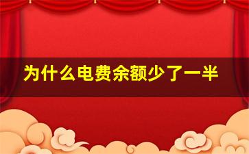 为什么电费余额少了一半