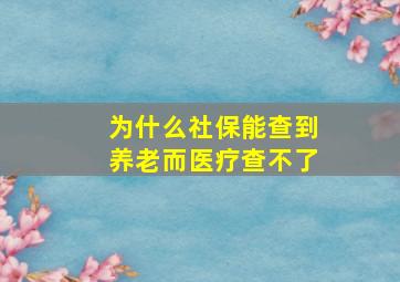 为什么社保能查到养老而医疗查不了