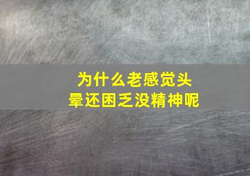 为什么老感觉头晕还困乏没精神呢