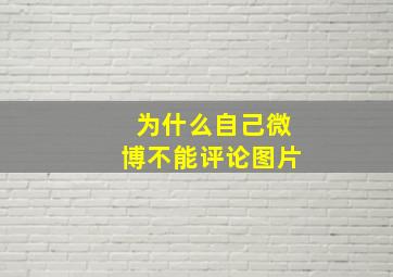 为什么自己微博不能评论图片