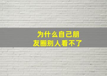 为什么自己朋友圈别人看不了