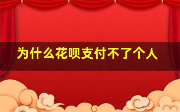 为什么花呗支付不了个人