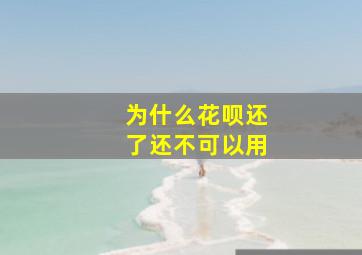 为什么花呗还了还不可以用