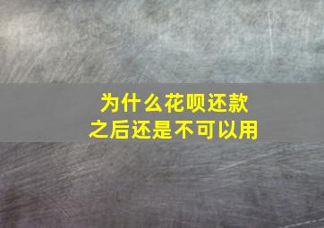 为什么花呗还款之后还是不可以用