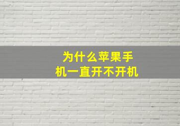 为什么苹果手机一直开不开机