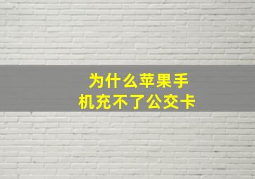 为什么苹果手机充不了公交卡