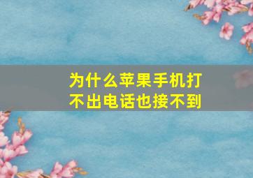 为什么苹果手机打不出电话也接不到