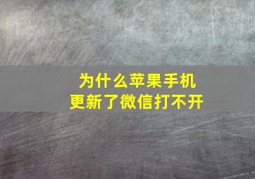 为什么苹果手机更新了微信打不开