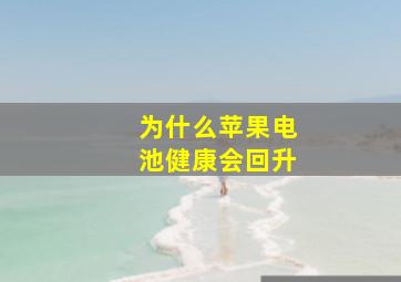 为什么苹果电池健康会回升