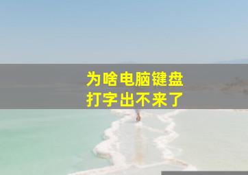 为啥电脑键盘打字出不来了