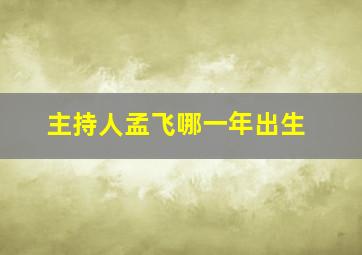 主持人孟飞哪一年出生