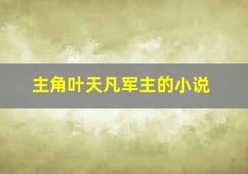 主角叶天凡军主的小说