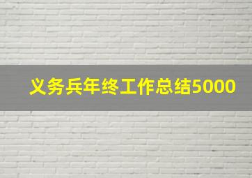 义务兵年终工作总结5000