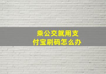 乘公交就用支付宝刷码怎么办