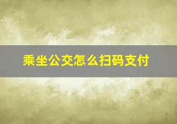 乘坐公交怎么扫码支付