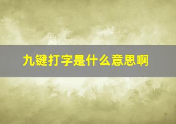 九键打字是什么意思啊