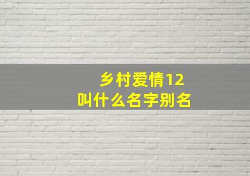 乡村爱情12叫什么名字别名