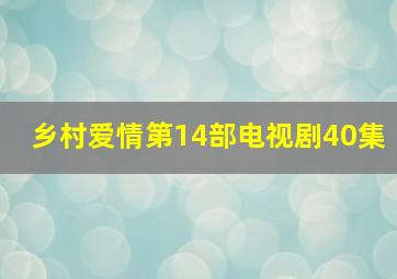 乡村爱情第14部电视剧40集