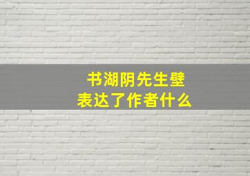 书湖阴先生壁表达了作者什么