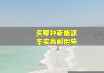 买哪种新能源车实惠耐用些