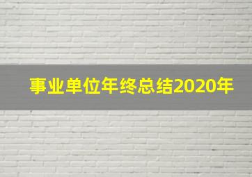 事业单位年终总结2020年