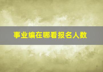 事业编在哪看报名人数