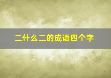 二什么二的成语四个字