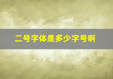 二号字体是多少字号啊