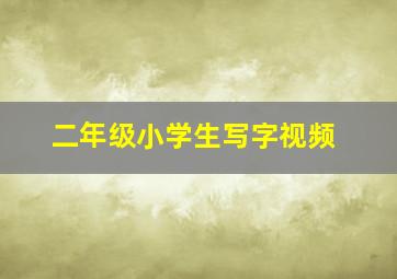 二年级小学生写字视频