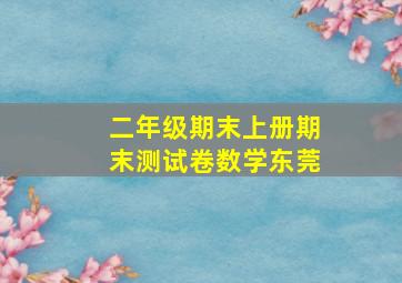 二年级期末上册期末测试卷数学东莞