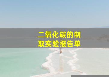 二氧化碳的制取实验报告单