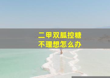 二甲双胍控糖不理想怎么办