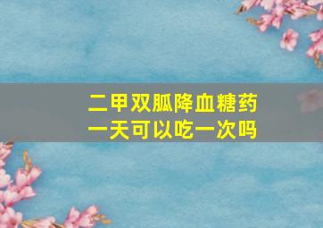 二甲双胍降血糖药一天可以吃一次吗