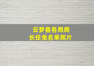 云梦县各局局长任免名单照片