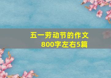 五一劳动节的作文800字左右5篇