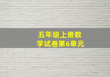 五年级上册数学试卷第6单元