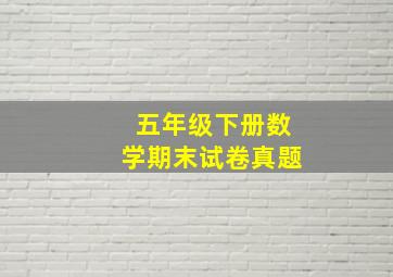 五年级下册数学期末试卷真题