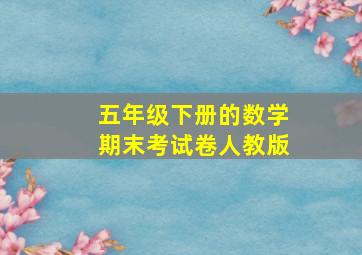 五年级下册的数学期末考试卷人教版