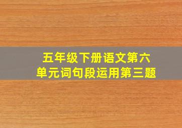 五年级下册语文第六单元词句段运用第三题