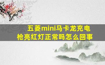 五菱mini马卡龙充电枪亮红灯正常吗怎么回事