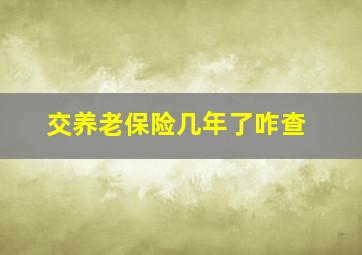 交养老保险几年了咋查