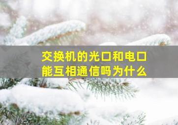 交换机的光口和电口能互相通信吗为什么